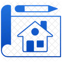 House Plan Blueprint Architecture Icon
