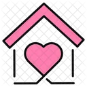 House With Heart Loving Home Emblem Affectionate Dwelling 아이콘