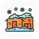 House With Snow  Icon