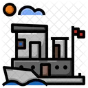 Houseboat Travel Water Icon