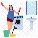 Household Services Housekeeping Home Cleaning Icon