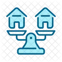 Houses on weight scale  Icon
