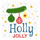 Holly Jolly Logo Holly Jolly Badge Holly Jolly Icône