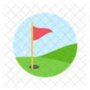 Agujero de la bandera de golf  Icono