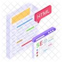 웹 프로그래밍 코딩 웹사이트 웹 SEO 아이콘