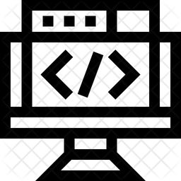 Html Icon - Download in Line Style