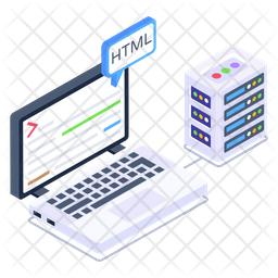Html Coding Icon - Download in Isometric Style
