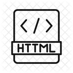 Html Icon - Download in Line Style