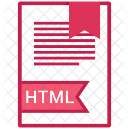 Html file format Icon - Download in Colored Outline Style