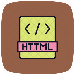 Html Icon - Download in Colored Outline Style