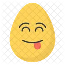 Lengua Fuera Huevo Emoji Emoticon Icono