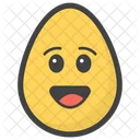 Huevo De Cara Feliz Emoji Emoticono Icono