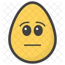 Huevo Sin Emociones Emoji Emoticon Icono