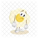 Mascota Del Logotipo Del Huevo En Pose Triste Icono