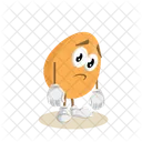 Mascota Del Logotipo Del Huevo En Pose Triste Icono