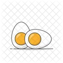 Huevos Cocidos Vector Icono Ilustracion Pollo Huevos Cocidos Comida Pollo Blanco Huevo Icono