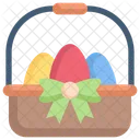 Huevos De Pascua En Una Canasta Canasta De Huevos Decoracion Icono