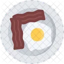 Huevos fritos tocino  Icono