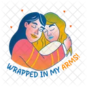 Hugging Cuddling Motherhood Icon