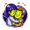 Hugging Romantic Lovely Icon