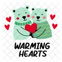 Hugging Warming Hearts Bears Icon