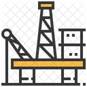Petrole Plateforme Machine Icône