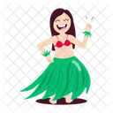 Hula Dancing Woman Performer Icon