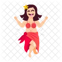 Hula Girl Dancer Happy Icon