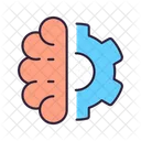 Human brain and gear  Icon