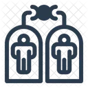Human Cloning Genetics Duplicate Icon