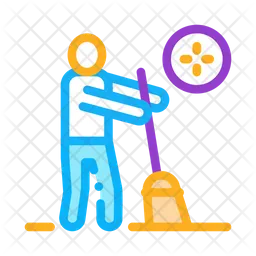 Human Sweeping  Icon