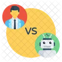 Humano Vs Robot Inteligencia Artificial Ia Icono