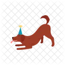 Hund Geburtstag Party Symbol