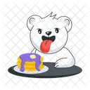 Hungry Bear Eating Pancakes Pancakes Breakfast Icon