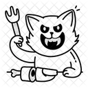 Hungry Cat Spooky Creepy Icon
