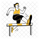 Hurdle Race Jumping Athlete Icon