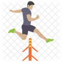 Hurdling Man Jumping Obstacle Game Icon