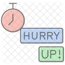 Hurry Up Clock Lineal Color Icon Icon