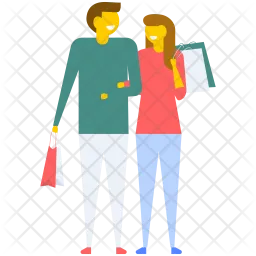 Husband and Wife Shopping  Icon