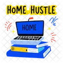 Home Hustle Remote Working Typography Icon