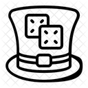 Hut mit einem Glückswürfel  Symbol