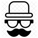 Hut und Brille mit Schnurrbart  Symbol