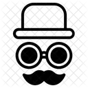 Hut und Brille mit Schnurrbart  Symbol