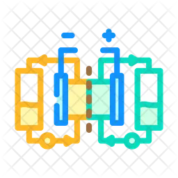 Hybrid Icon - Download in Colored Outline Style