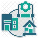Hybrid Work Remote Working Remote And Office Flexible Work Blended Work Remote And In Office Hybrid Icon
