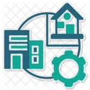 Hybrid Work Remote Working Remote And Office Icon