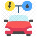 Hybrid Auto Fahrzeug Technologie Symbol