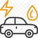 Hybridauto Fahrzeug Umweltfreundlich Symbol