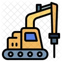 Hydraulic Breaker Vehicle Construction Icon