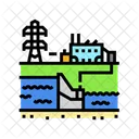 Hydroelectric Plant Power Icon